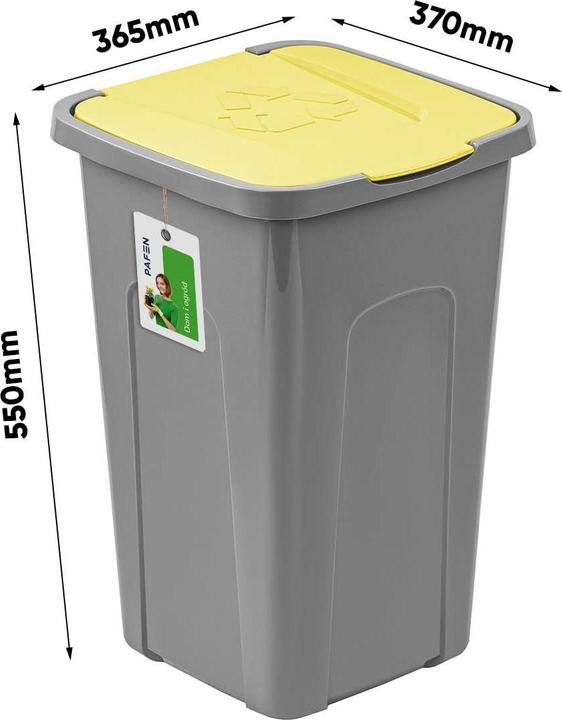 Immagine prodotto Pafen 5-teiliges Mülleimer-Set mit farbigen Deckeln (50 l)