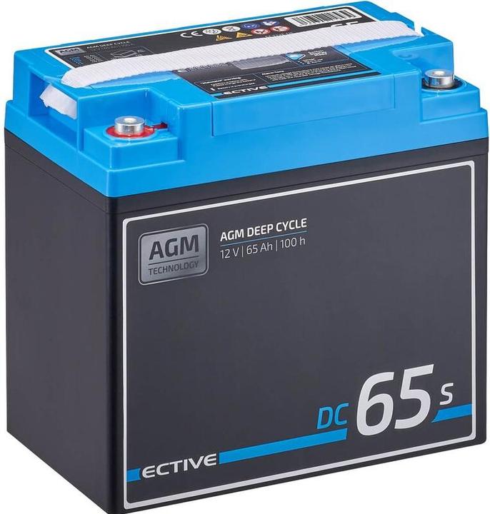Produktbild Ective Deep Cycle AGM Versorgungsbatterie 12V 65Ah m Display Batterie Wohnmobil (12 V, 65 Ah)