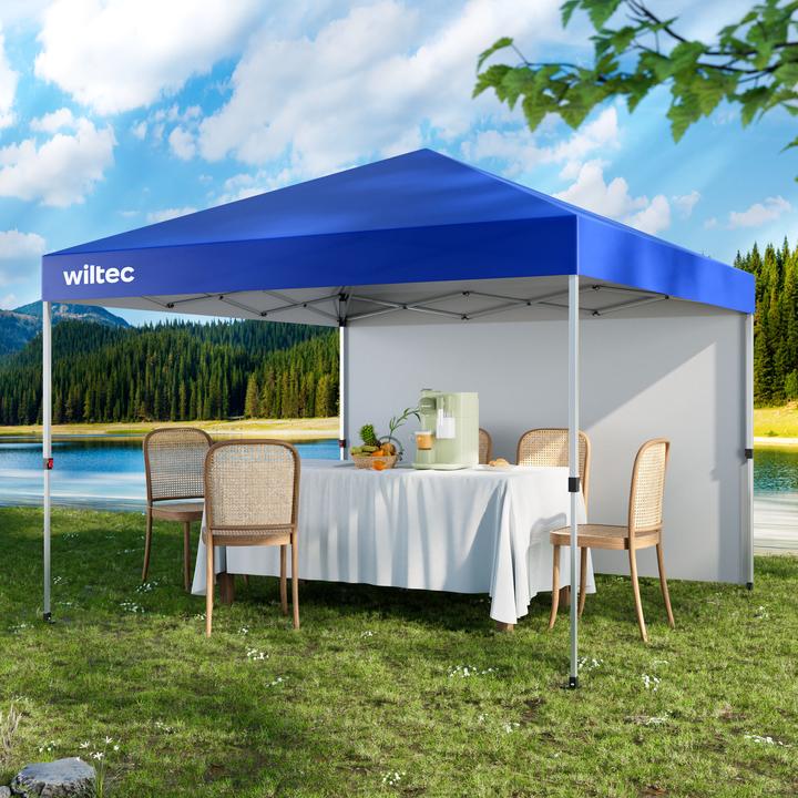 Actual product image Wiltec Folding gazebo 3x3m blue wheels garden gazebo party tent pavilion camping (300 cm, 300 cm)