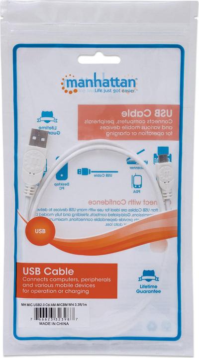 Actual product image Manhattan USB 2.0 connection cable (1 m, USB 2.0, 2.50 W)