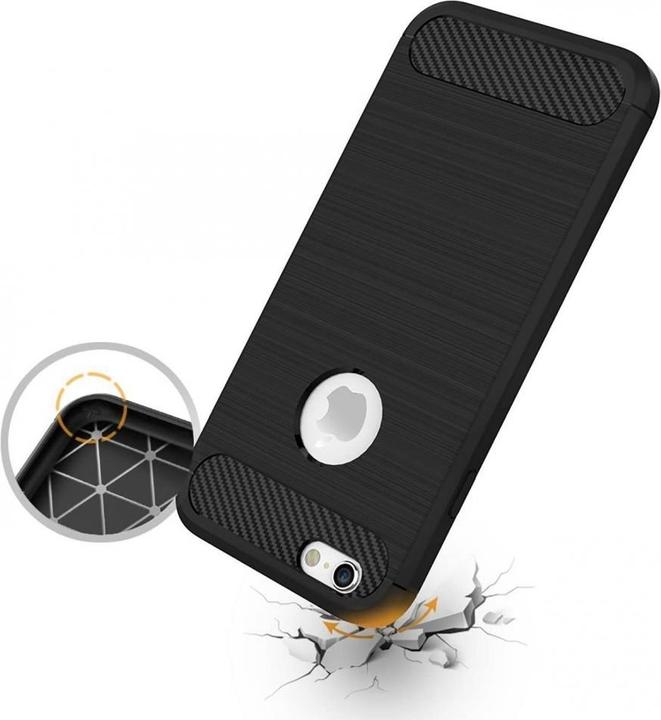Actual product image Screenguard Apple iPhone 6/6S Case Carbon Brushed Soft TPU (Apple iPhone 6)