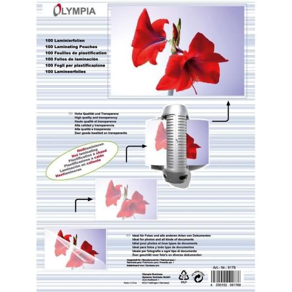 Actual product image Olympia Laminating foils (A4, 100 Piece, 125 µm)