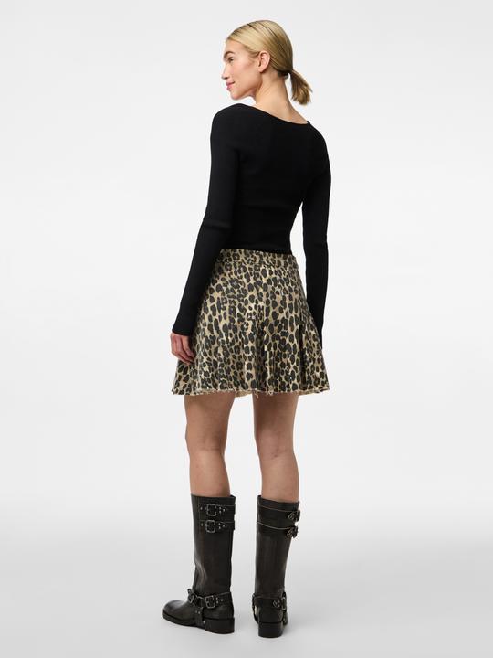 Actual product image Pieces PCJUNIA PLISSEE DENIM LEOPRINT Minirock (S)