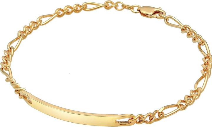 Kuzzoi Armband Herren ID Platte Figaro Klassisch 925 Silber