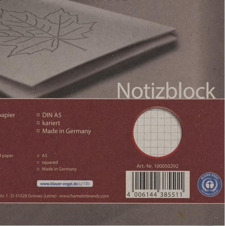 Actual product image Landré Recycling A5 spiral head bounded memo pad (A5, Checked)