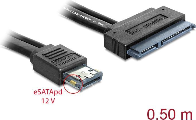 Image du produit Delock Câble eSATAp > SATA 22pin 2½" / 3½" HDD