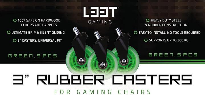 Actual product image L33T Castors for gaming chairs
