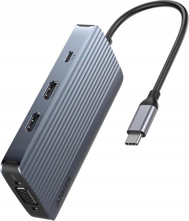 Actual product image Anker USB-C Hub 8-in-1 Triple Display Grey (USB-C, 8 Ports)