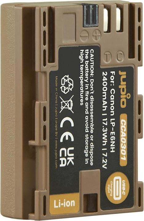 Immagine prodotto Jupio LP-E6NH Ultra C (ingresso USB-C) 2400mAh (Accumulatore di carica elettrica)