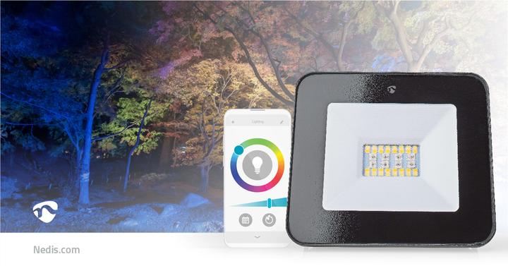 Produktbild Nedis SmartLife-Flutlicht | 1600 lm | Wi-Fi | 20 W | RGB / Warm bis kühlen weiss | 2700 - 6500 K | Al (1600 lm, IP65)