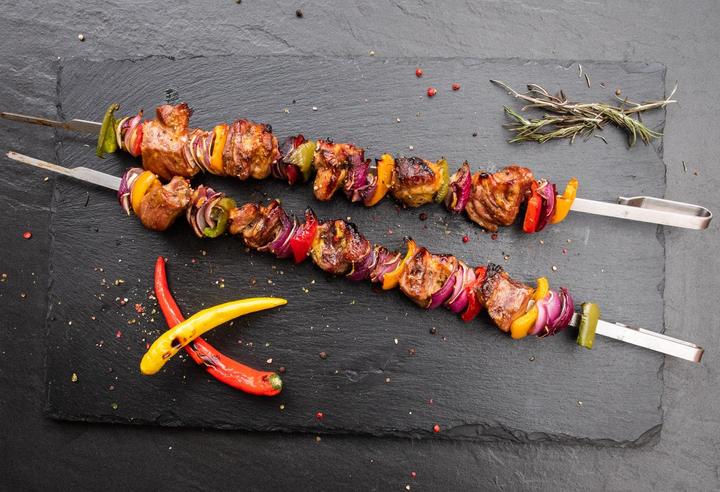 Produktbild Grillfürst Edelstahl Spiesse 60 cm - 6er Set - kompatibel mit Schaschlikset für Drehspiess
