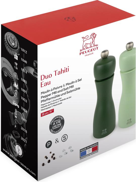 Actual product image Peugeot Pepper Mill Salt Mill TAHITI Duo Set 15 cm ELEMENTS WATER (Pepper, Salt)