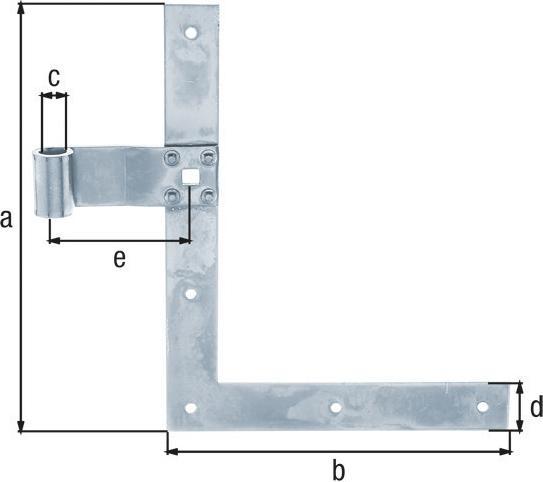 Actual product image Alberts Shutter angle hinge type 25 top, 250 x 200 x 13 mm, Galv. yellow galvanised