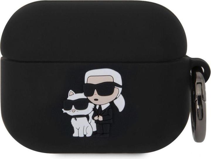 Image du produit Karl Lagerfeld Logo 3D NFT Karl et Choupette Etui en silicone pour AirPods Pro Noir (Manchon pour casque d'écoute)