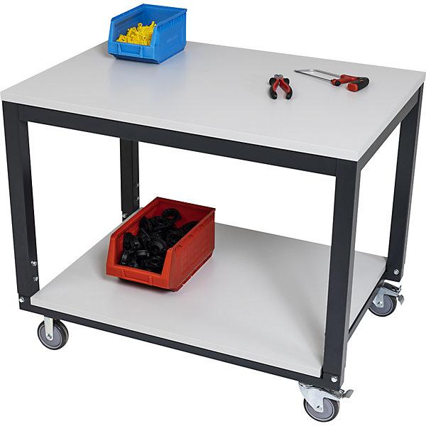 Actual product image eurokraft basic Table trolley with 2 shelves, for WT worktable system, width x depth 1000 x 700 (100 kg)