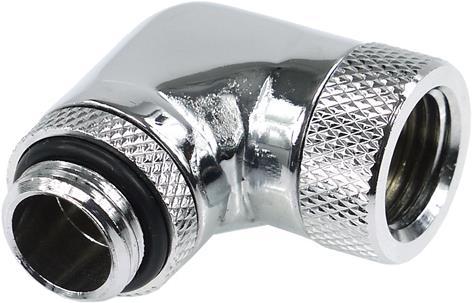Actual product image Alphacool HF Angle adapter 90° rotatable G1/4 AG to G1/4 IG Chrome