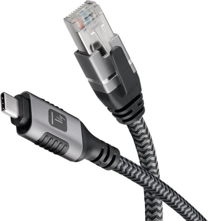 Immagine prodotto Techly Kabel sieciowy USB-C na Gigabit Ethernet RJ45 1m (F/UTP, CAT6, 1 m)