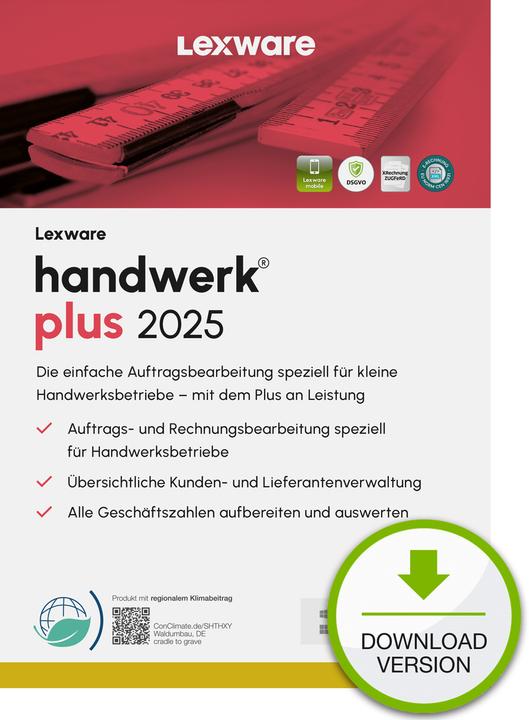 Lexware handwerk plus 2025 Download Jahresversion (365-Tage) (1 User, 12 months)