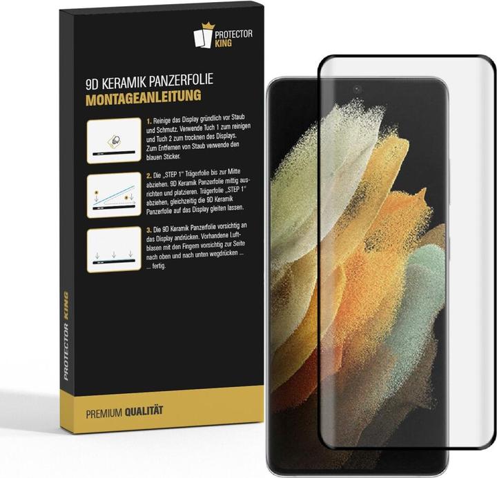 Produktbild Protectorking 3x Ceramic-Glass Full Cover HD Klar (3 Stück, Samsung Galaxy S21 Ultra)