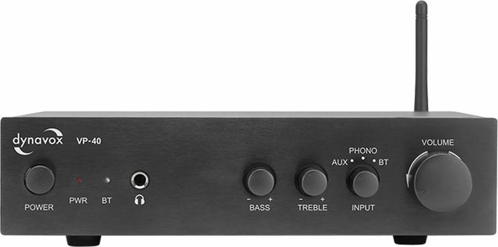 Actual product image Dynavox Stereo compact amplifier VP40 with phono input and BT, colour black