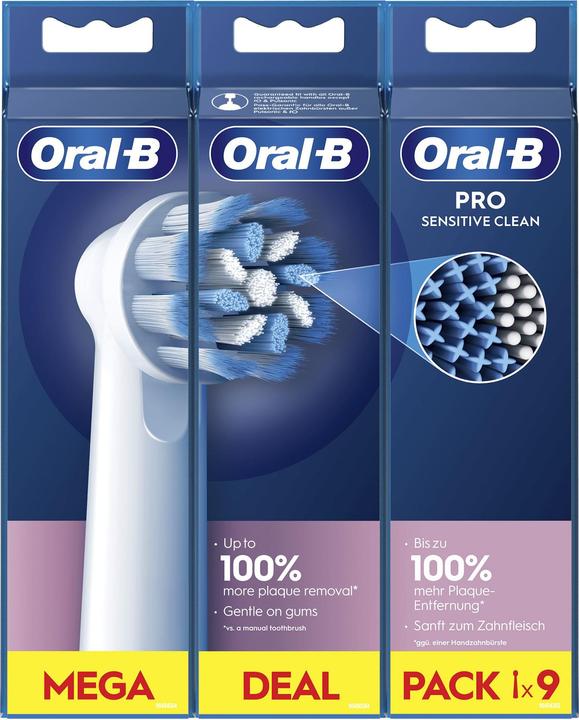 Image du produit Braun Têtes de brosse de rechange Oral-B Pro Sensitive Clean (9 x)