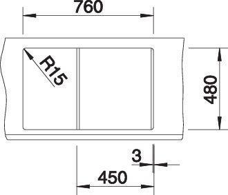 Produktbild Blanco METRA 45 S (78 cm, 50 cm)