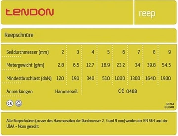 Produktbild Tendon Reepschnur 6 mm (1 m)