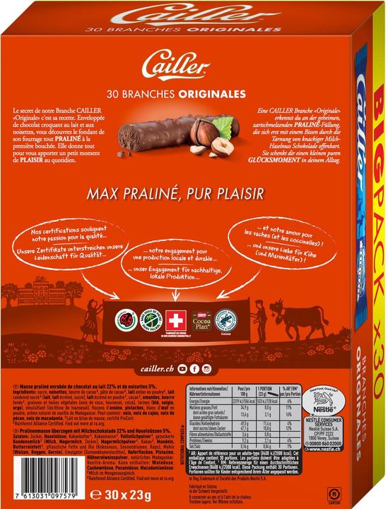 Immagine prodotto Cailler Branches Barretta di cioccolato al latte L'Originale S (690 g)