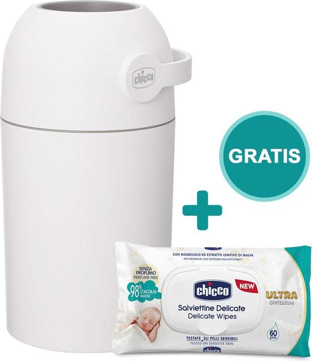 Chicco Windeleimer Odour Off - für herkömmliche Müllbeutel Windeleimer