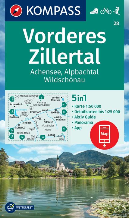 Actual product image Hiking map 28 Vorderes Zillertal 1:50,000