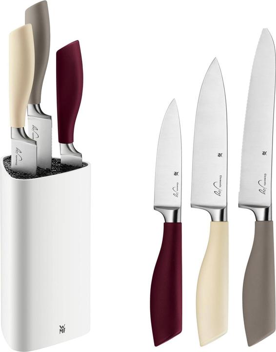 Produktbild WMF Mesesrset Messerblock mit 3 Messerset 4tlg bestückt Elements Küchenmesser