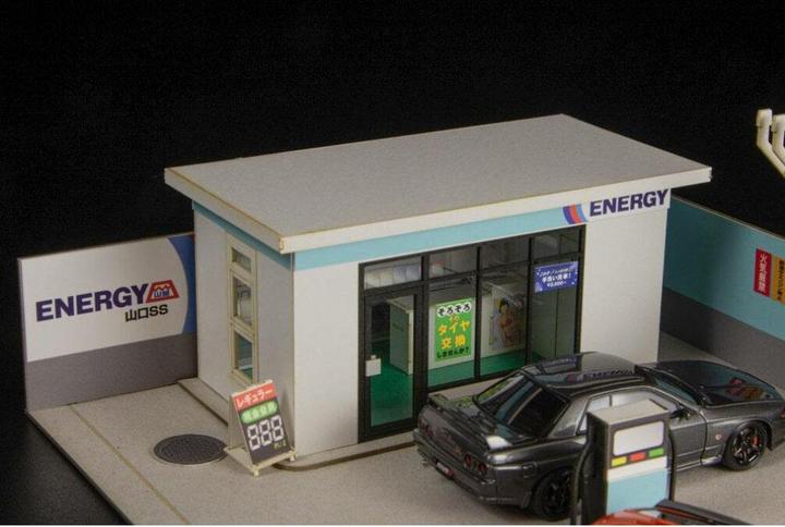 Actual product image Plum Original Illustration Paper Model Kit 1/64 Gas Station 11 cm (re-run)
