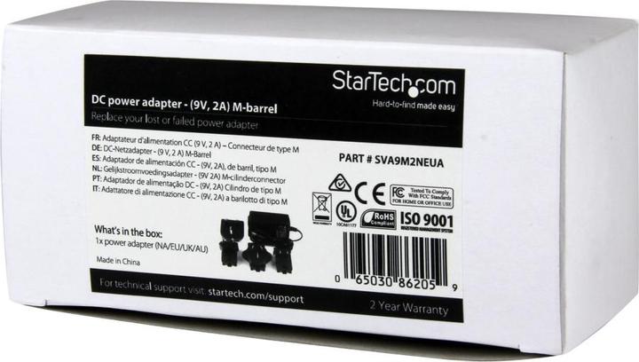 Actual product image StarTech DC POWER ADAPTER - 9V 2A