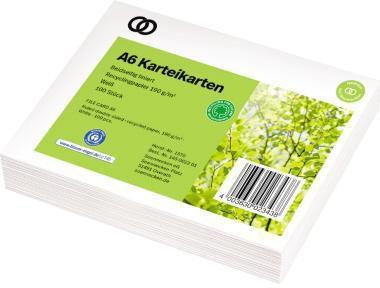 Produktbild Soennecken Karteikarte oeco Recycling DIN A6 liniert weiss 100 St./Pack. (A6, 190 g/m², 100 x)