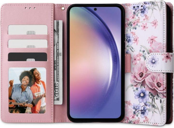 Actual product image Tech-Protect Kaardivahega mobiiliümbris Redmi 12 Wallet Blossom, valge lill (Xiaomi Redmi 12)