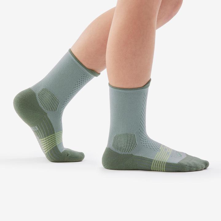 Image du produit Quechua Chaussettes de randonnée hautes junior, HIKE 500 vert (27, 30)