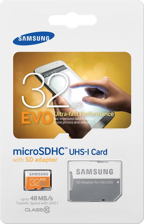 Immagine prodotto Samsung EVO microSDHC con adattatore (32 GB, microSDHC, U1, UHS-I)