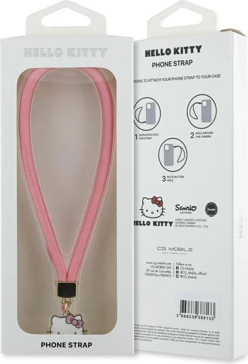 Actual product image Hello Kitty Kitty Head Universal Hand Strap - pink