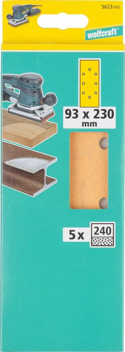 Produktbild wolfcraft wolfcraft 5 Schleifstreifen Korund K120 93x230mm (120)