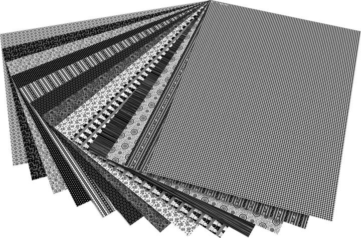 Image du produit Folia Carton à motifs "Noir / Blanc", 500 x 700 mm, 270 g/m2 (270 g/m²)