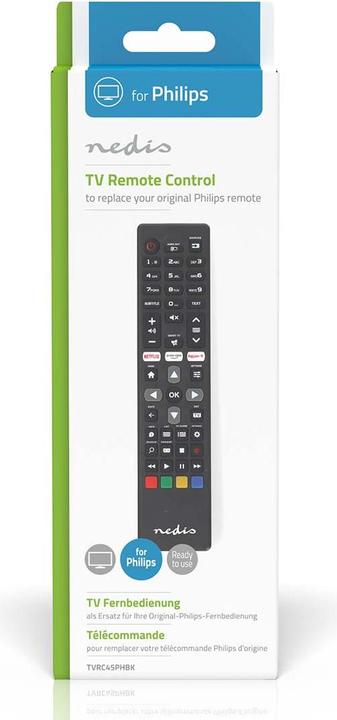 Produktbild Nedis Ersatz Fernbedienung | Passend für: Philips | Vorprogrammiert | 1 Gerät | Amazon Prime / Netfl (Gerätespezifische Fernbedienung)