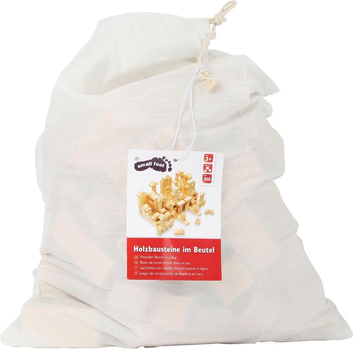 Actual product image small foot Wooden building blocks in bag