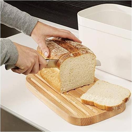 Actual product image Joseph Joseph Bread box polypropylene/bamboo, white, 37x18x22 cm