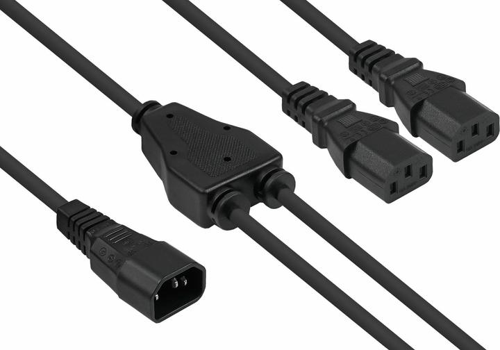 Actual product image Kabelmeister Y-cold appliance extension C20- 2xC13 black 0.3m (0.30 m, C14, C13)