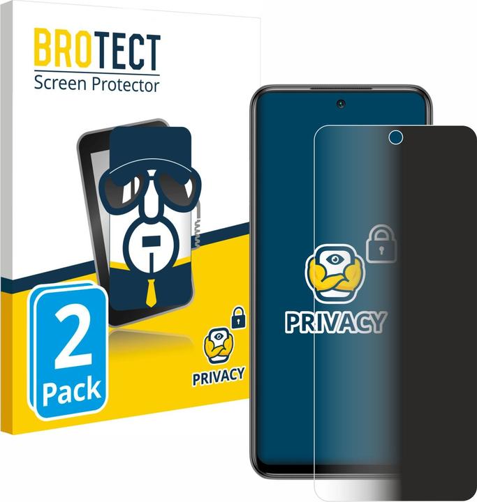 Productafbeelding BROTECT Anti-spionnetje privacyfolie Beschermfolie tegen blauw licht (2 Stuk, Xiaomi Redmi Note 10 5G)