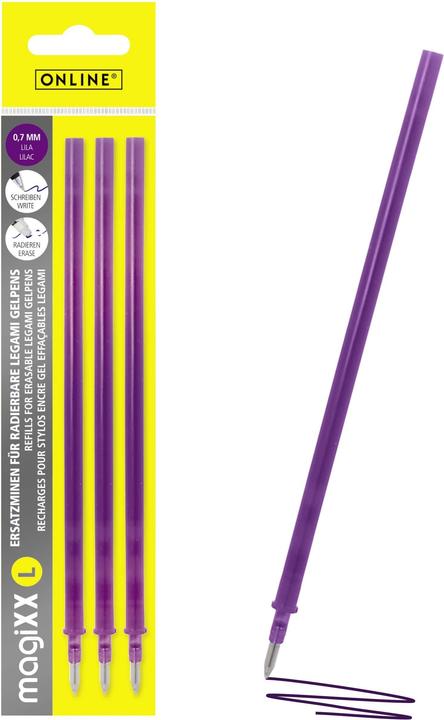Image du produit Online 3er Pack Gel-Mine magiXX L radierbar, lila (Mine de gel, Violet, 0.70 mm)