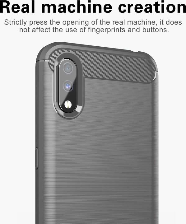 Actual product image Cadorabo TPU Ultra Slim carbon stainless steel Combi Cover (Samsung Galaxy A01)