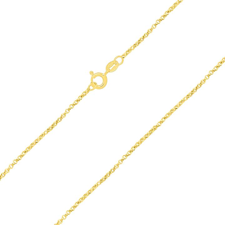 Immagine prodotto Candy Catena ad ancora rotonda da 1,4 mm, argento 925, placcata oro (Argento 925, Placcato oro 18k)