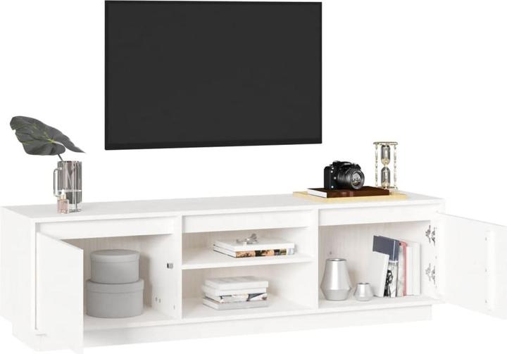 Produktbild VidaXL TV-Schrank Weiss 140x35x40 cm Massivholz Kiefer,Farbe (140 x 35 x 40 cm)