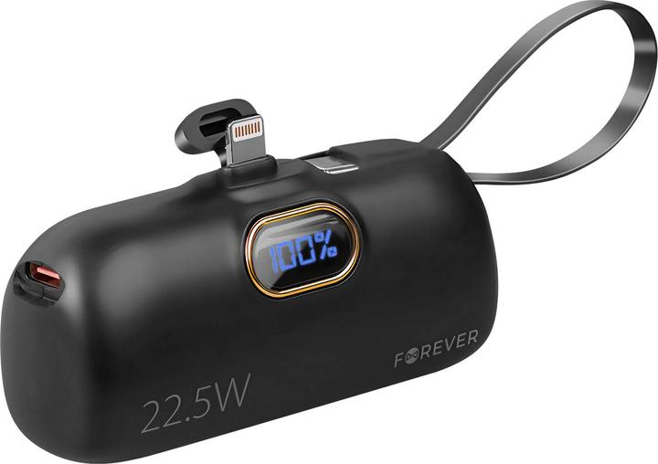 Actual product image Forever mini power bank MTB-100 22.5W 5000 mAh Lightning black (5000 mAh)